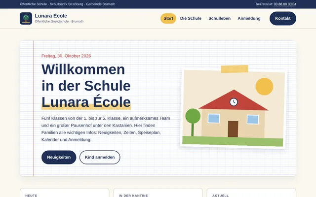 Website-Beispiel: Lunara École, Grundschule