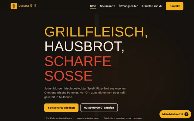 Website-Beispiel: Lunara Grill, Imbiss