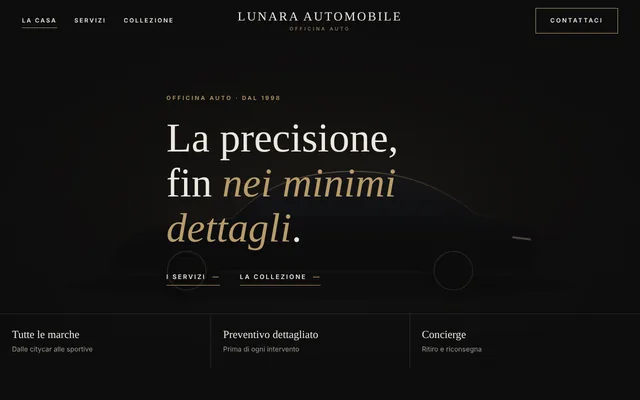 Esempio di sito: Lunara Automobile, officina auto
