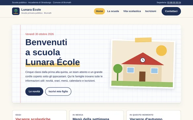 Esempio di sito: Lunara École, scuola primaria