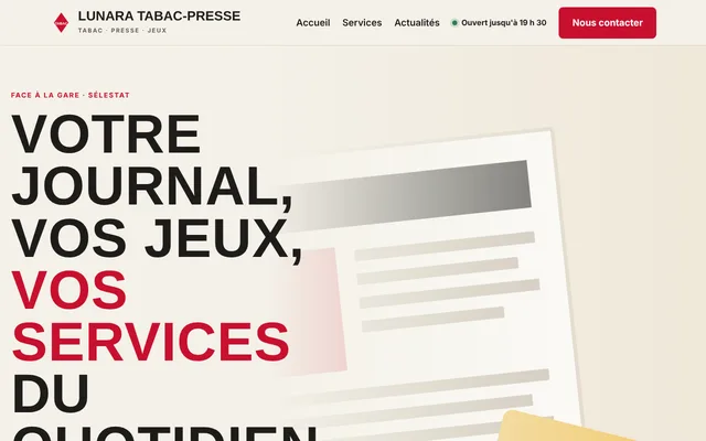 Exemple de site réalisé : Lunara Tabac-Presse, bureau de tabac